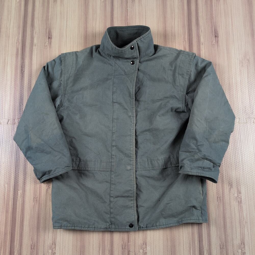 Carol Cohen Drizzle Army Style Jacket Vintage Size 10 Medium Green Wool Lining
